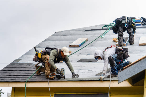 Professional Gutter Installation technician working in Bland, VA